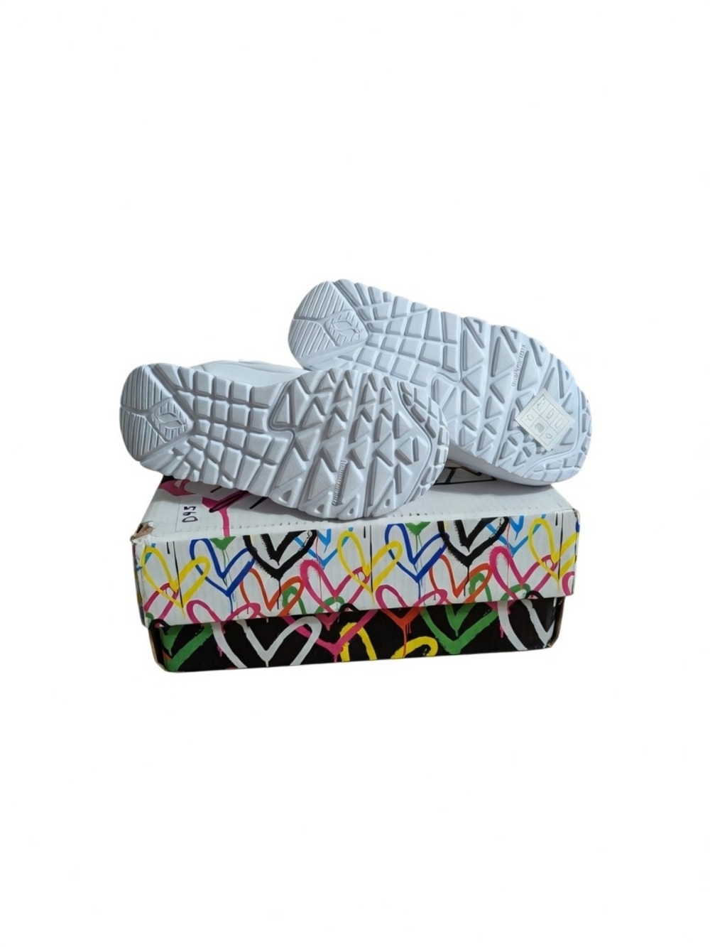 Skechers x JGoldcrown Kids Uno Lite Love Levitate Sneakers White Multi Size 9 - Picture 2 of 10